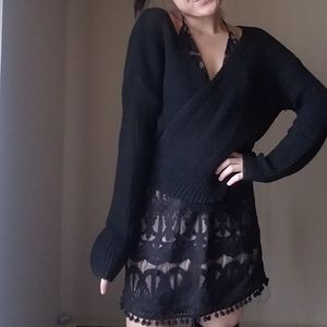 Wrap around tie sweater